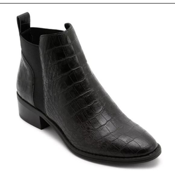 DOLCE VITA Tristan Chelsea Boots in Black Textured Leather // 8.5 - Picture 1 of 10